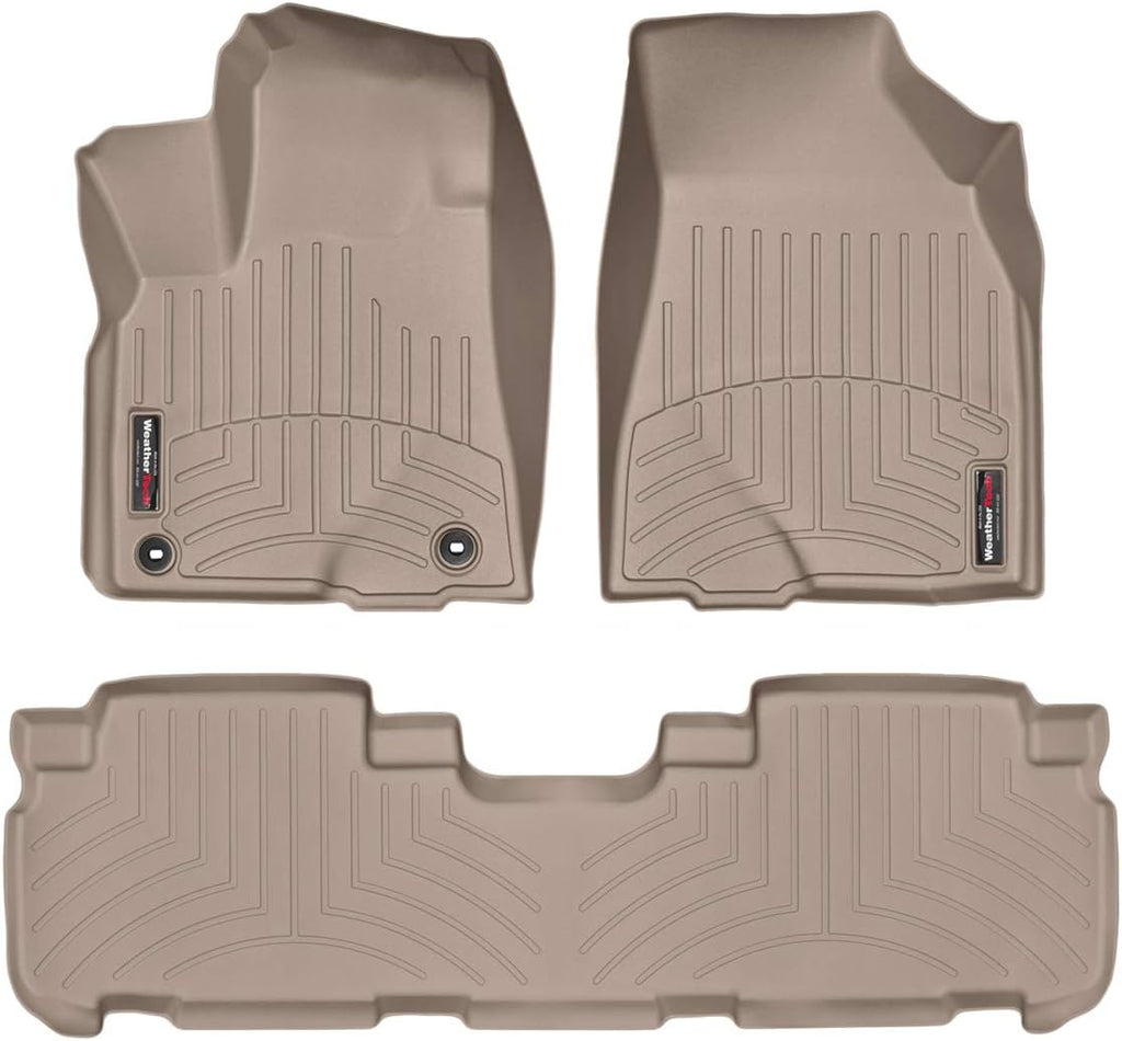 WeatherTech Custom Fit FloorLiners for Toyota Highlander, Highlander, Highlander - 1st & 2nd Row (45632-1-2), Tan