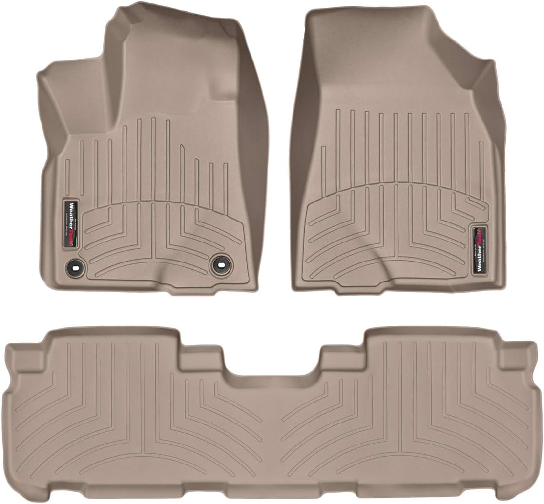 WeatherTech Custom Fit FloorLiners for Toyota Highlander, Highlander, Highlander - 1st & 2nd Row (45632-1-2), Tan