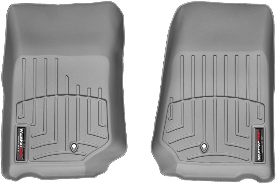 WeatherTech Custom Fit FloorLiners for Jeep Wrangler 2-Door, Wrangler Unlimited 4-Door, 1st Row (461051), Grey