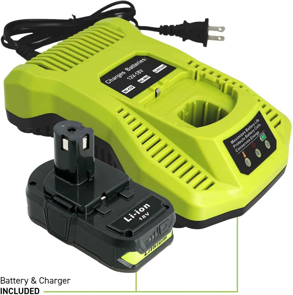 Surebonder 60 Watt Ryobi Type 18 Volt Battery Powered Cordless Professional Heavy Duty Full Size Hot Glue Gun with Battery and Charger Included