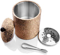 Ice Bucket Stainless Steel Line Portable Layer with Compartment Beer Red Wine Barrel Bar