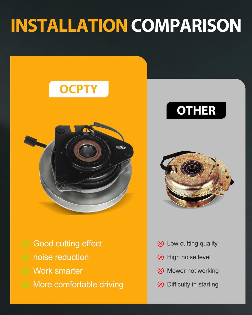 OCPTY 105-2653 PTO Clutch Electric PTO Clutch Aftermarket Compatible with Exmark 105-2653 for Toro 105-2635 MA-GT-TRO2 MA-GT1-TR01 Lawnmower Tractor