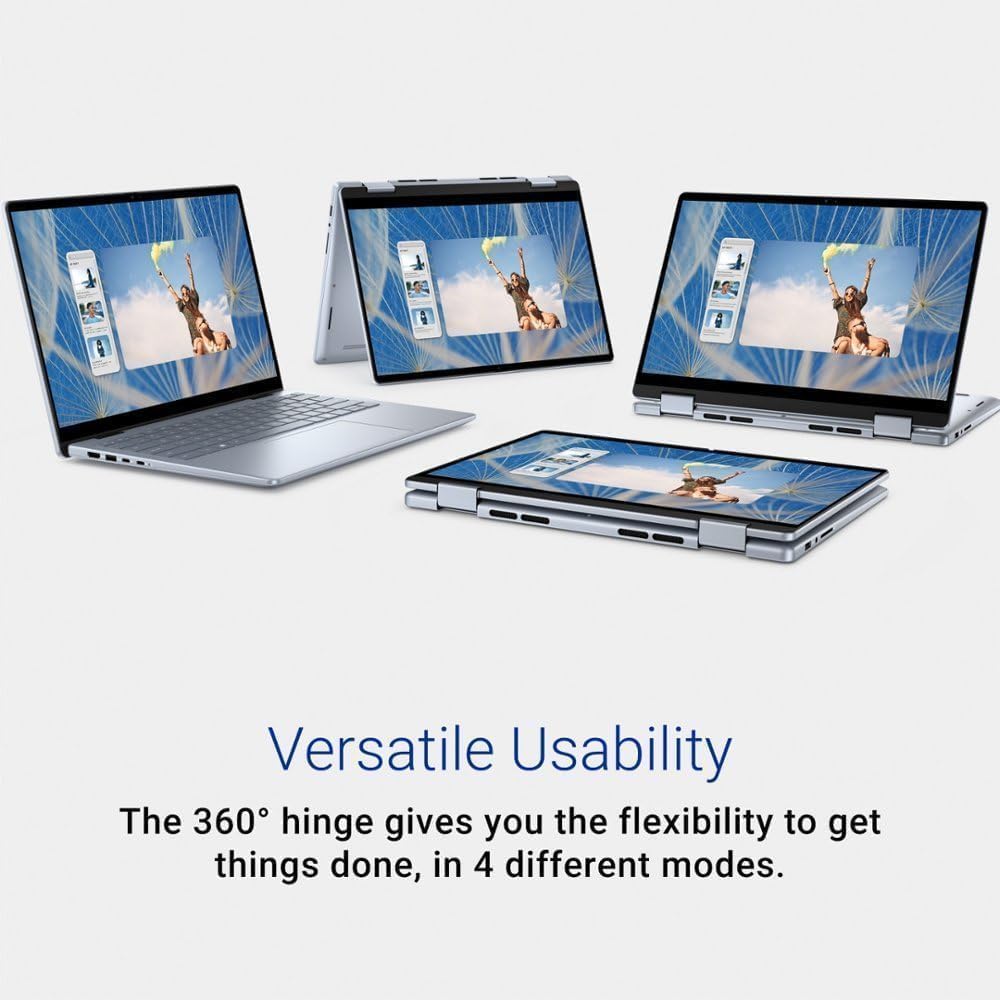 Dell Inspiron 14 7440 2-in-1 Laptop (14' FHD+ Touchscreen, Intel Core 5 120U (>i7-1355U), 32GB DDR5, 1TB SSD) for Creator, Designer, Backlit, 10-Hr Long Battery Life, IST HUB, Win 11 Pro w/AI Copilot