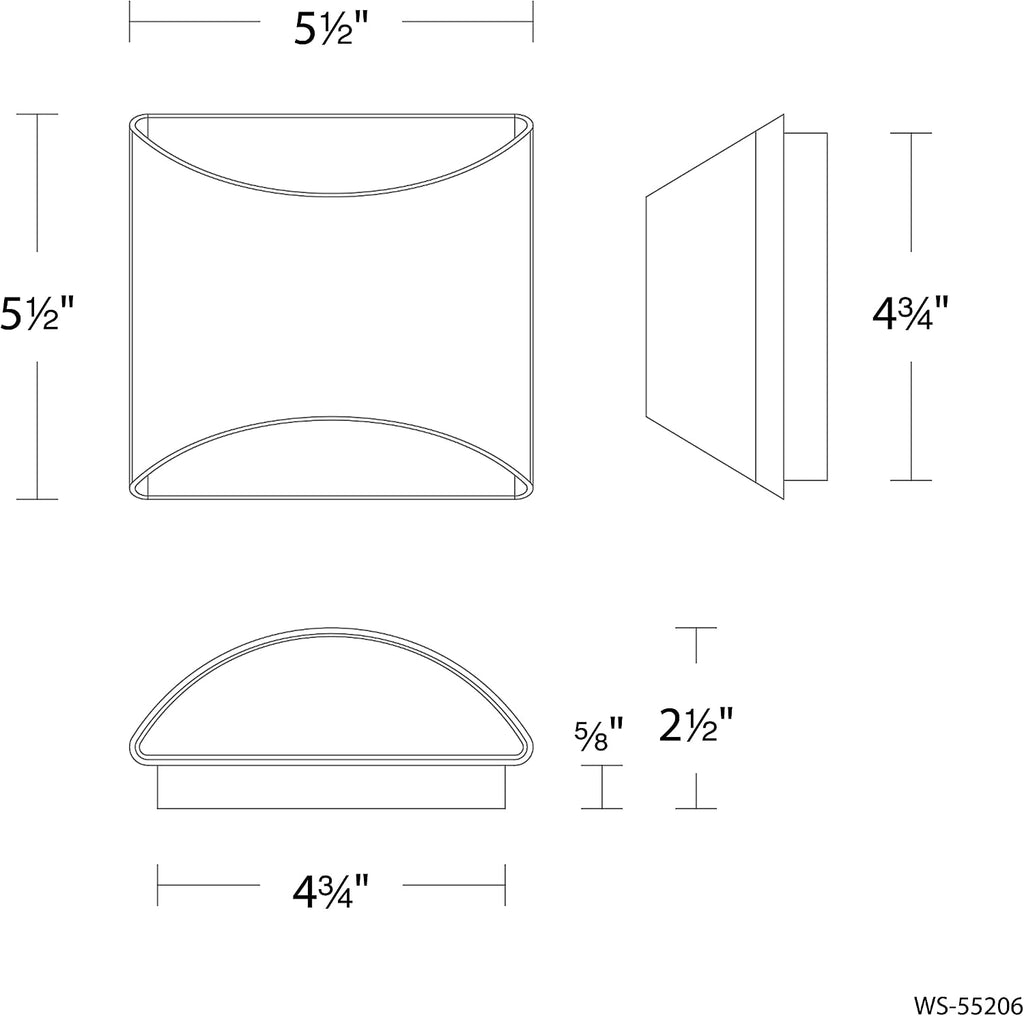 WAC Lighting dweLED, Duet 6in LED Wall Sconce 3-CCT 2700K-3000K-3500K Set to 3000K in Black