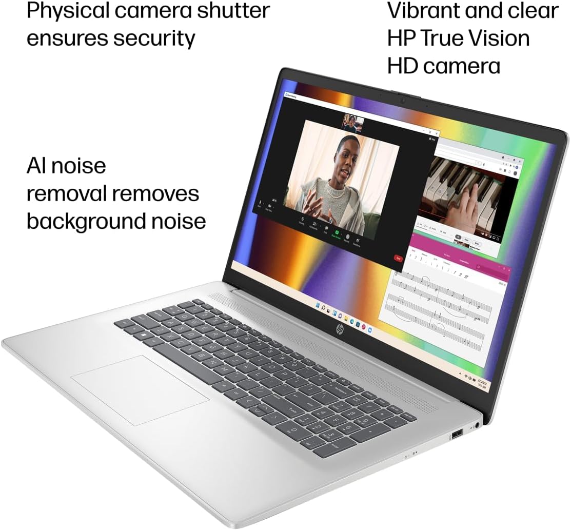 HP 17.3 inch Laptop w/Bluetooth Mouse (17.3' FHD Anti-Glare, AMD Ryzen 5 (> Intel i7-1165G7), 16GB RAM, 512GB SSD) for Business, Home, Student, Long Battery Life, Webcam, Fast Charge, Win 11 Home