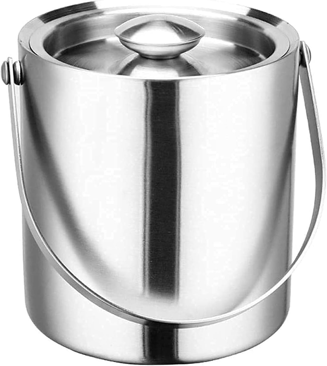 Stainless Steel Ice Bucket - 3L Double-Wall Insulated Buckets for Parties with Lid, Large Champagne Wine Drink Container Holder, Ideal for Freezer Cocktail Home Bar Accessories
