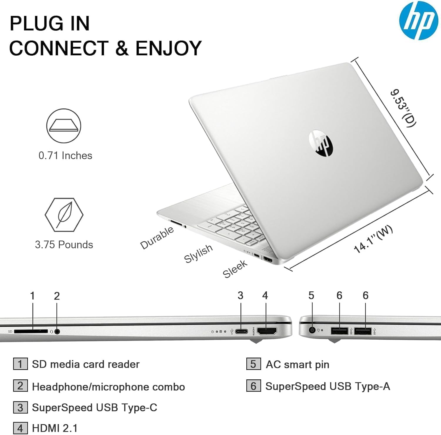 HP 15.6' Touchscreen Laptop, Business Laptop Computer, Intel 12th Core i3-1215U(Up to 4.4GHz), 16 GB RAM, 512 GB SSD, UHD Graphics, Anti-Glare, Wi-Fi 6E, Windows 11 Pro & Office Lifetime License