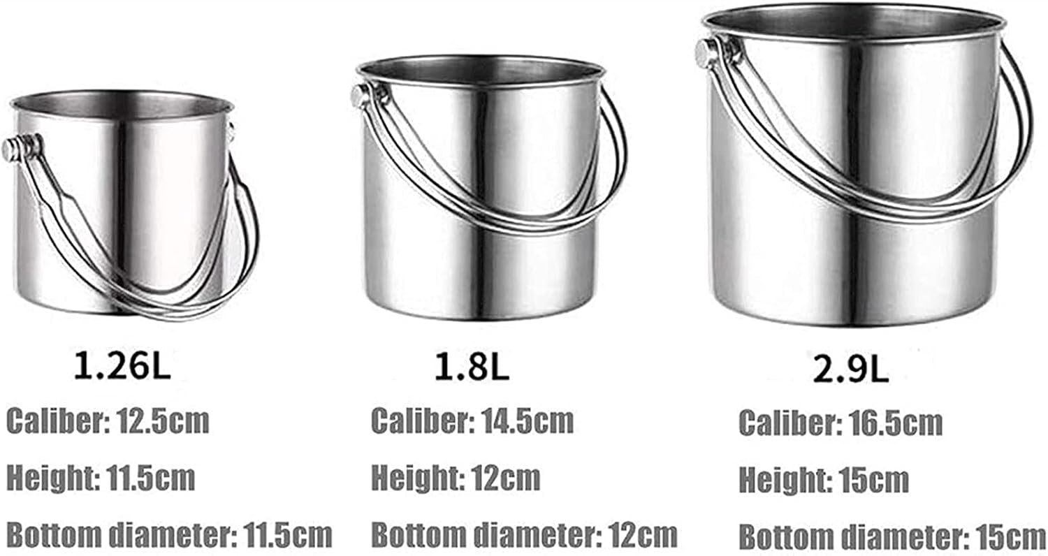 BTZHY Ice Bucket,Wine Glass with Scoop Lid and Handle, Stainless Steel