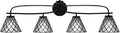 Toltec Lighting Cavella 4-Light Bath Bar – Modern Vanity Light Fixture for Bathroom – Dimmable and LED-Compatible Wall Light – Matte Black Finish, 7' Diamond Ice Art Glass