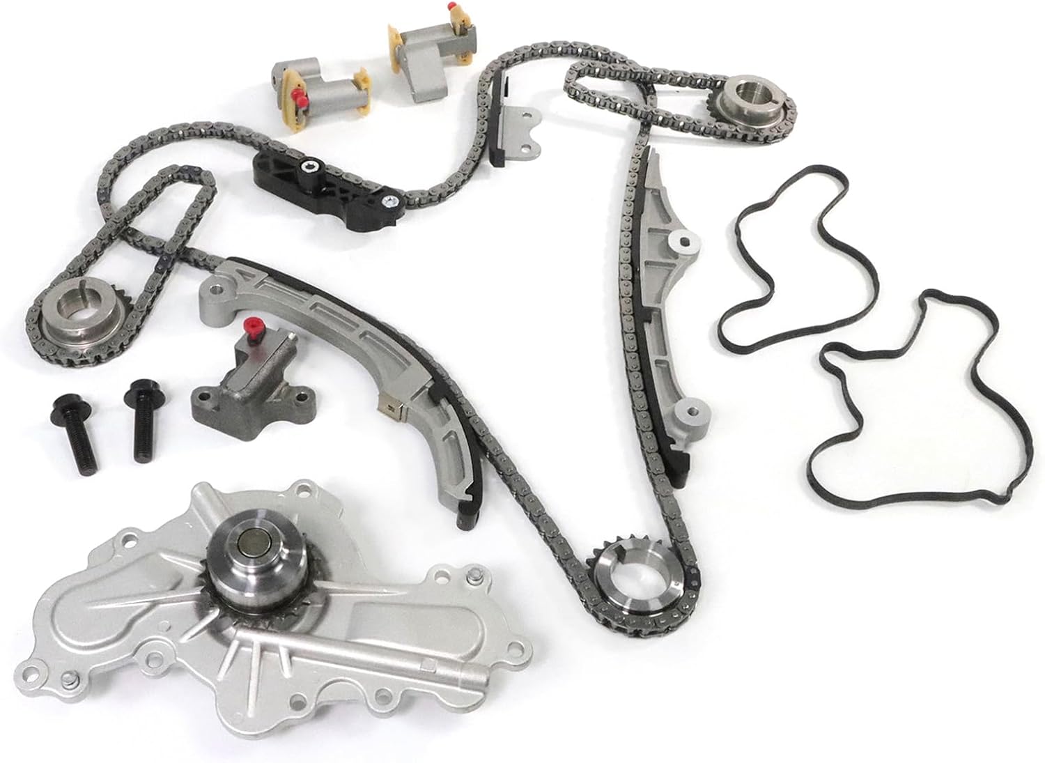Engine Timing Chain Kit Water Pump Fit for Ford Flex Taurus Edge 2007-2010 3.5L | Autodevil Engine Time for MKX MKS MKT MKZ 07-10 3.5L for Mazda 6 CX-9 08-11 3.7L Car Replacement Part Set Replace AT4Z-6268-C