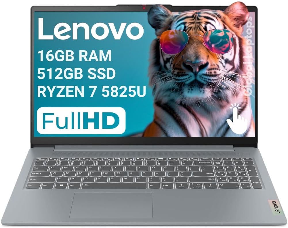 Lenovo IdeaPad Slim 3 15ABR8 2025 Business Laptop 15.6' FHD IPS Touchscreen 8-Core AMD Ryzen 7 5825U 16GB DDR4 2TB SSD AMD Radeon Graphics Wi-Fi 6 Win11 Home w/ONT 32GB USB