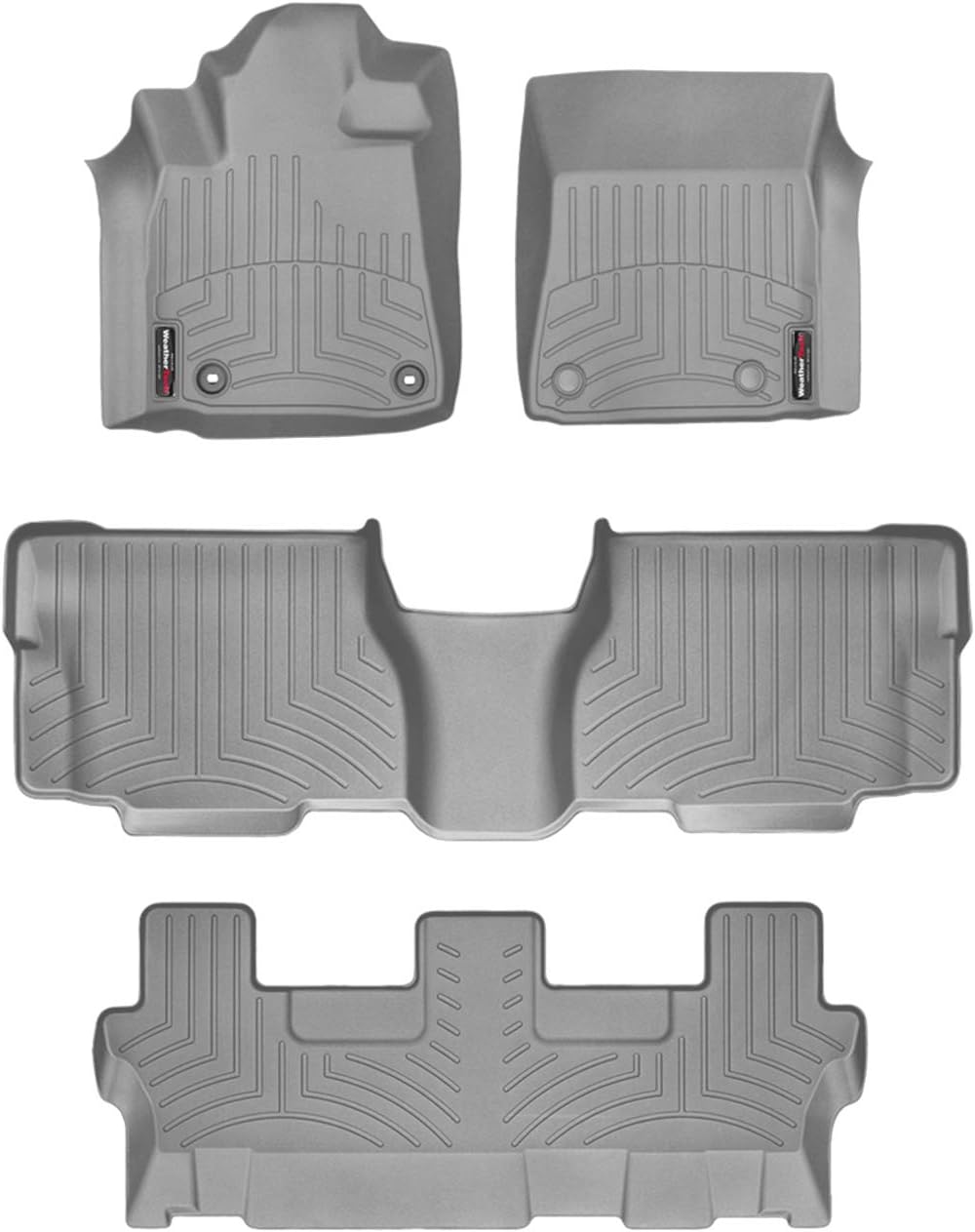 WeatherTech Custom Fit FloorLiners for Toyota Sequoia - Full Set (464081-46093-4-6), Grey