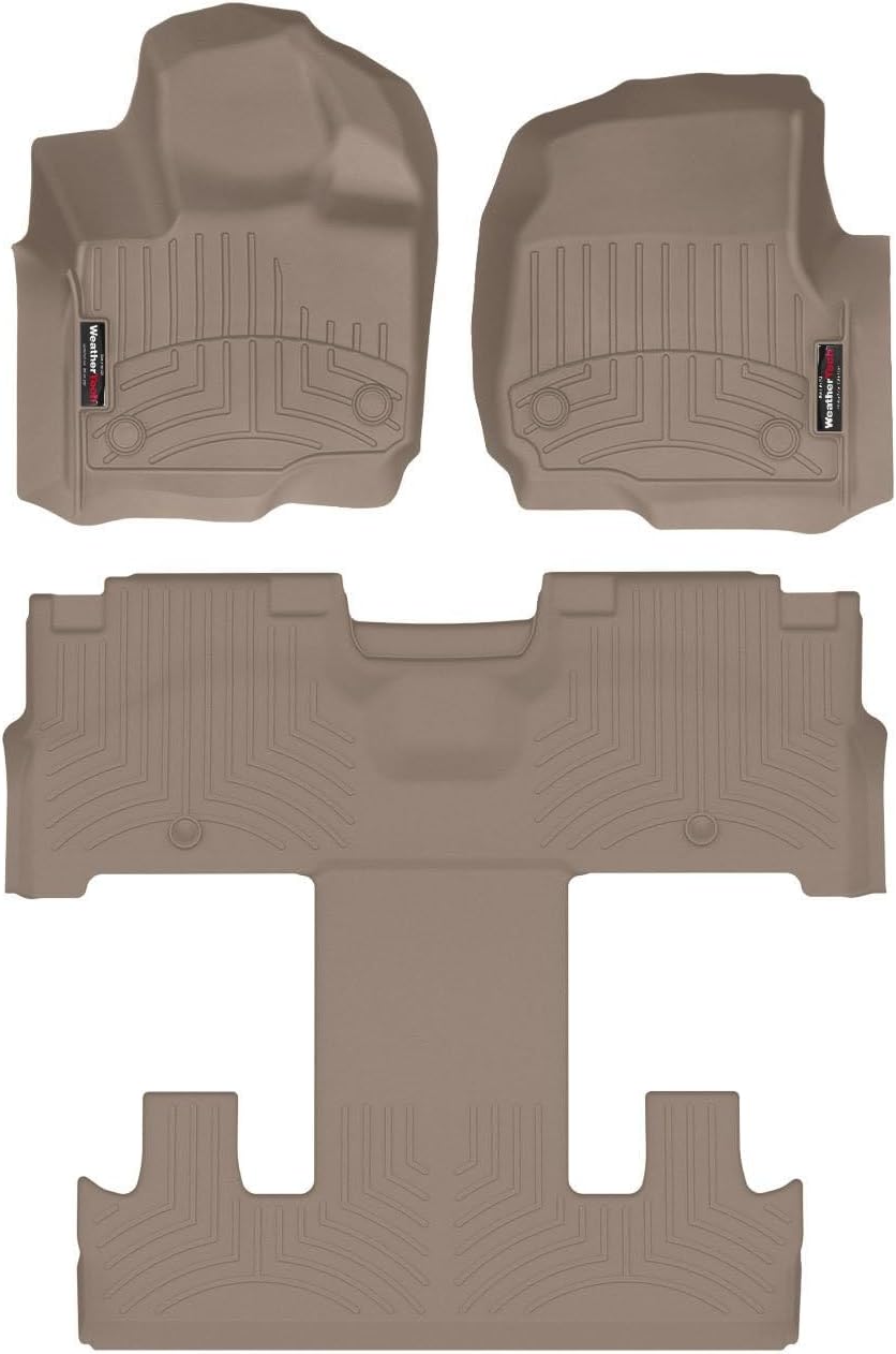 WeatherTech Custom Fit FloorLiners for Ford Expedition Max - Full Set (451665-1-5), Tan