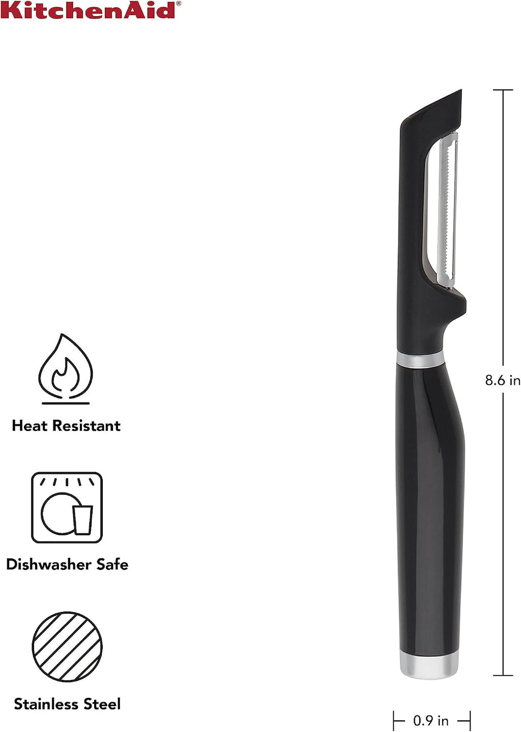 KitchenAid Classic Euro Peeler, 8.6 inches, Black (Pack of 12)