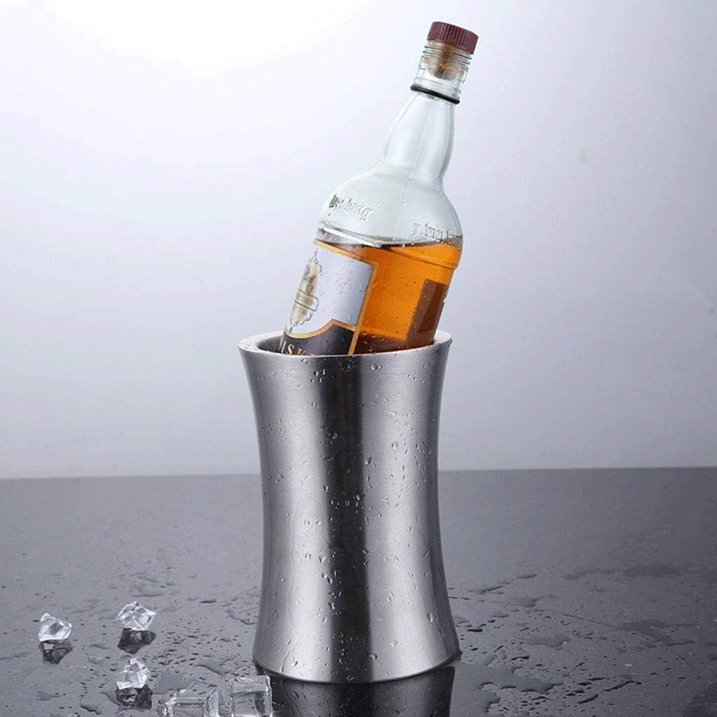 ice bucket, Ice Bucket Thick Stainless Steel Ice Bucket Champagne Bucket Ice Bucket Wine Red Beer Ice Bar Hotel Insulation Ice