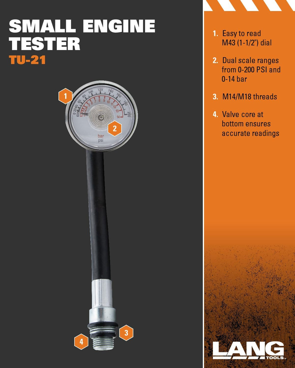 Lang Tools TU-30A Compression Tester Set