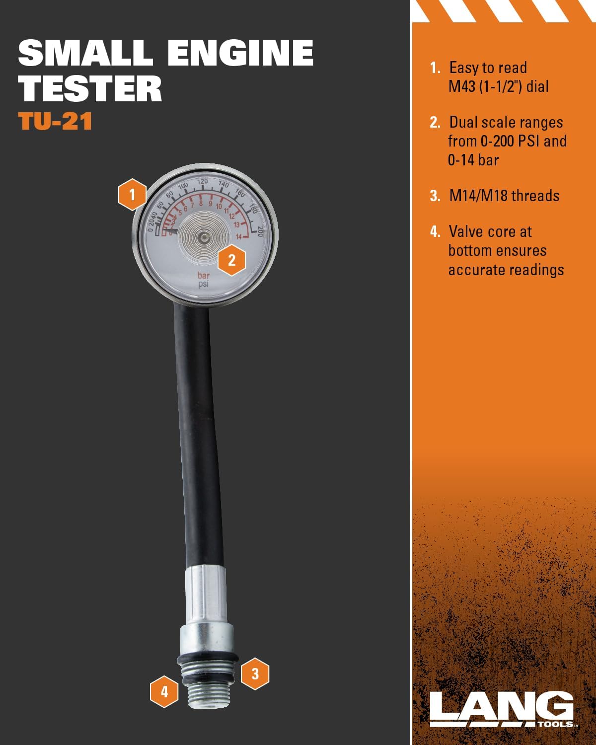 Lang Tools TU-30A Compression Tester Set