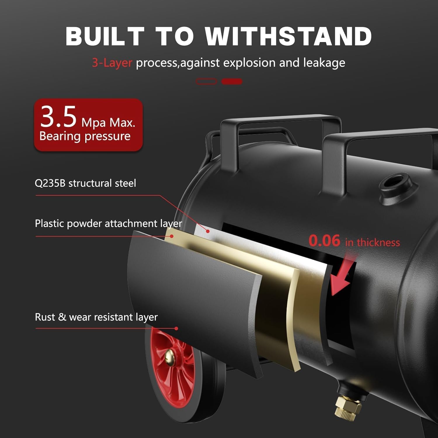Ultra Quiet Air Compressor 8 Gallon, 1.5HP 4.52 CFM Max 115 PSI Pressure Oil-Free Steel Tank, Air Compressor with 2 Quick Couplers for Auto Repair, Tire Inflation, Spray Painting, Woodwork Nailing