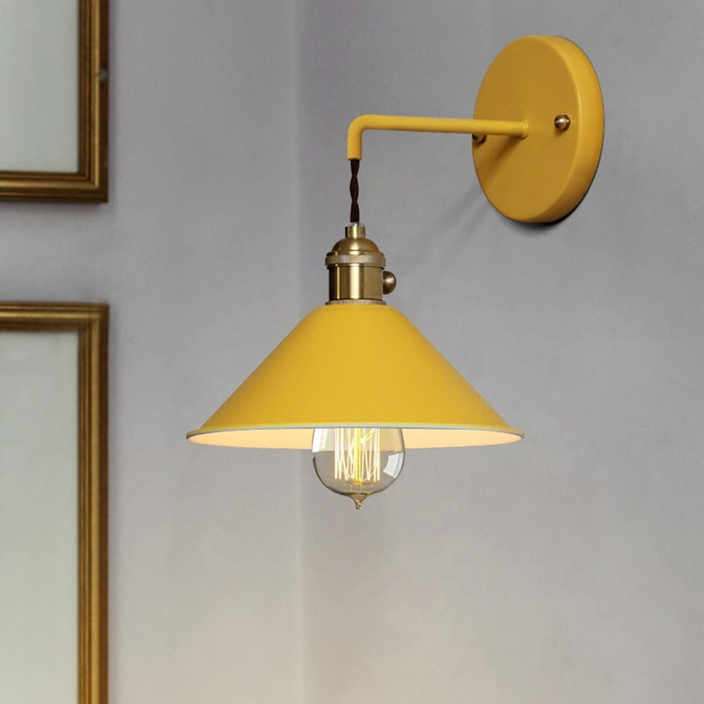 Nordic Wall Sconce Lamps, E26 Edison Copper Wall Mounted Lighting, Macaron Wall Lamp Fixture Bedside & Bathroom Vanity Lights with Frosted Paint Body
