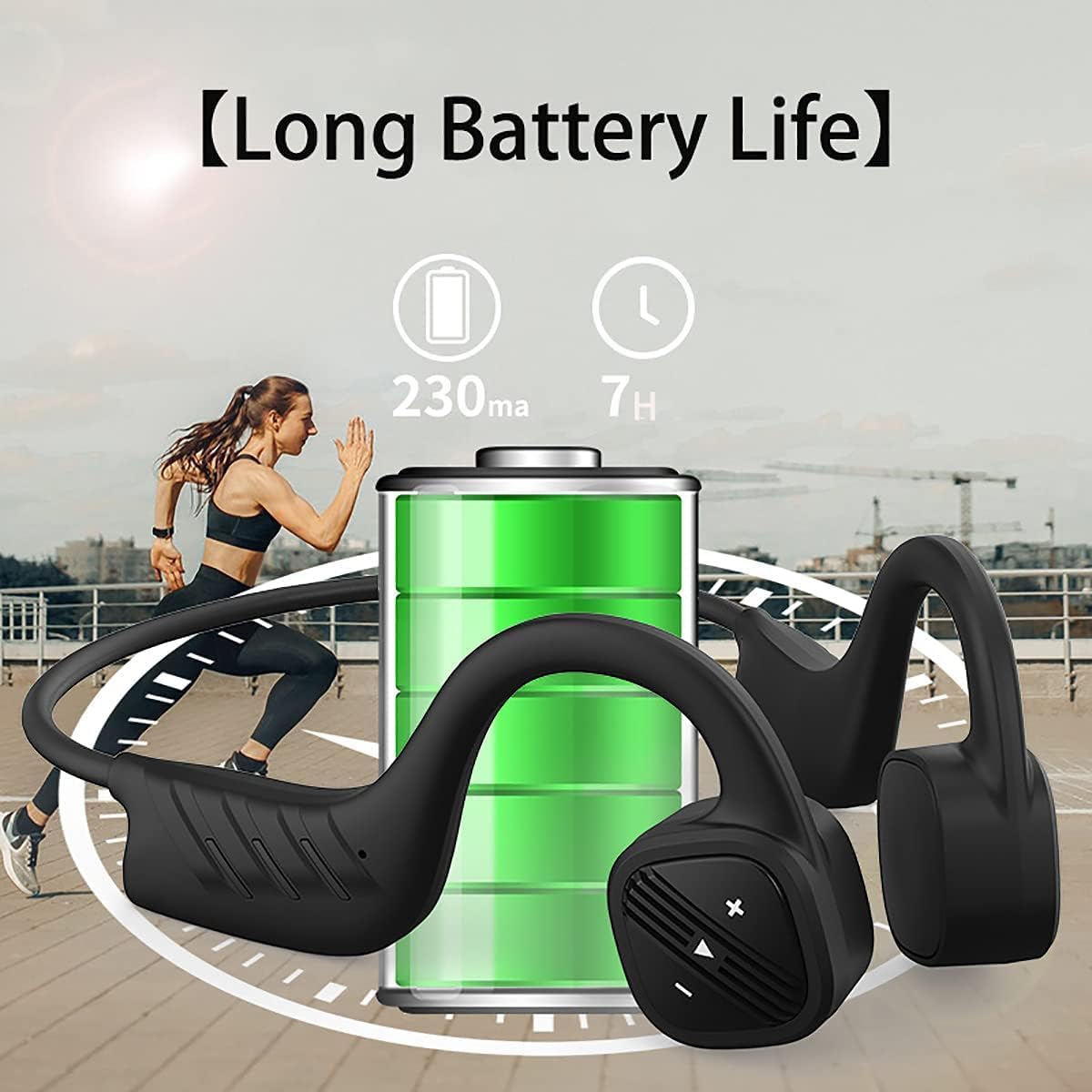 Open Ear Bone Conduction Headphones Bluetooth Swimming - Mp3 Player Sport Wireless Earphones 8H Playback Time,Waterproof for Diving Headset for Underwater Running Gym Cycling