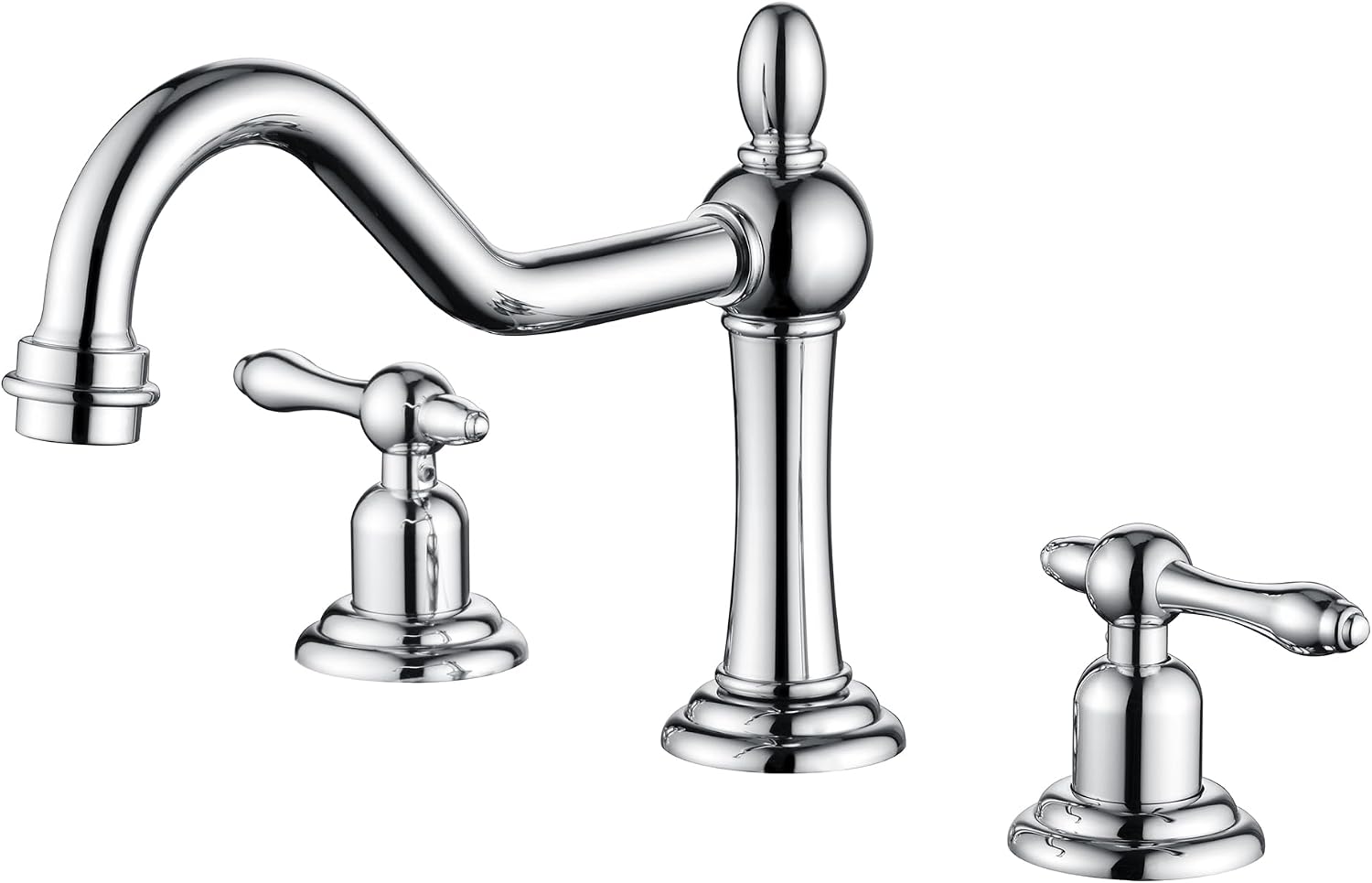 sumerain 8 Inch Widespread Bathroom Sink Faucet Chrome Finish, 2 Handle 3 Hole Vanity Faucet Traditional Style