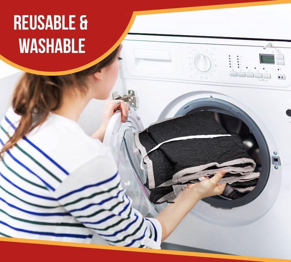 Mytee Products 4 Pack Quilted Washer and Dryer Cover - 34'x30'x46' Washable and Reusable Polyester Furniture Pad for Moving & Storage