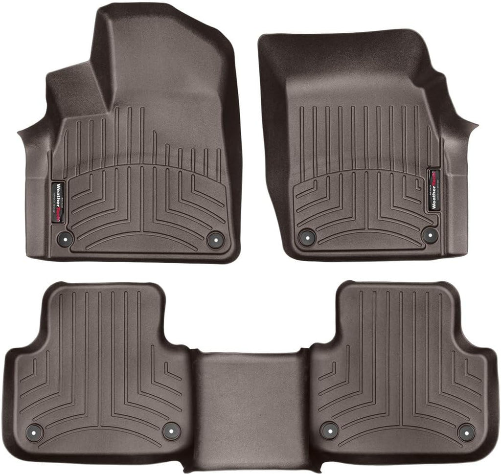 WeatherTech Custom Fit FloorLiners for Audi Q7, SQ8, Q8-1st & 2nd Row (47887-1-2), Cocoa
