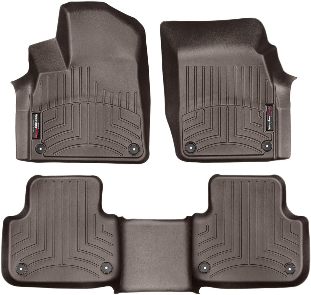 WeatherTech Custom Fit FloorLiners for Audi Q7, SQ8, Q8-1st & 2nd Row (47887-1-2), Cocoa