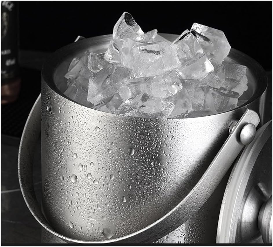 JSEIAJB Stainless Steel Ice Bucket Champagne Bucket Red Wine Chilled Beer Bucket KTV Bar Utensils Ice Wine Bucket