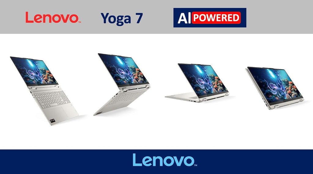 Lenovo Yoga AI Powered 2-in-1 Laptop 16.0' Touchscreen IPS WUXGA Display (AMD Ryzen AI 7 350, 16GB LPDDR5X, 2TB M.2 PCIe SSD, Backlit KB, Fingerprint, WiFi 7, Win 11 Pro) with DKZ USB Port Expander
