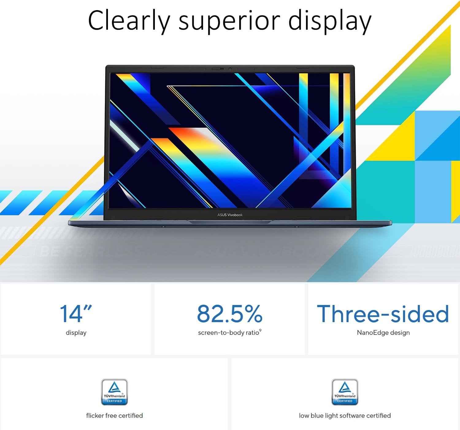 ASUS Vivobook 14 Inch FHD Laptop for Everyday Use | Intel Core 13th Gen 6-Core CPU | 12GB RAM, 256GB SSD | Quiet Blue | Windows 11 | 8HR Battery, FastCharge | Privacy Shutter | Intel UHD Graphics