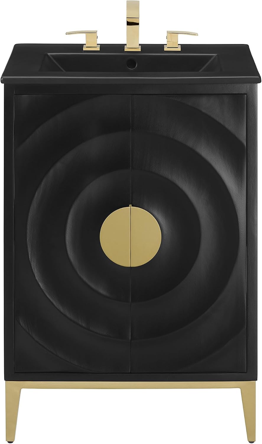 Modway Beau 24 Inch Wood Bathroom Vanity Cabinet in Black Black