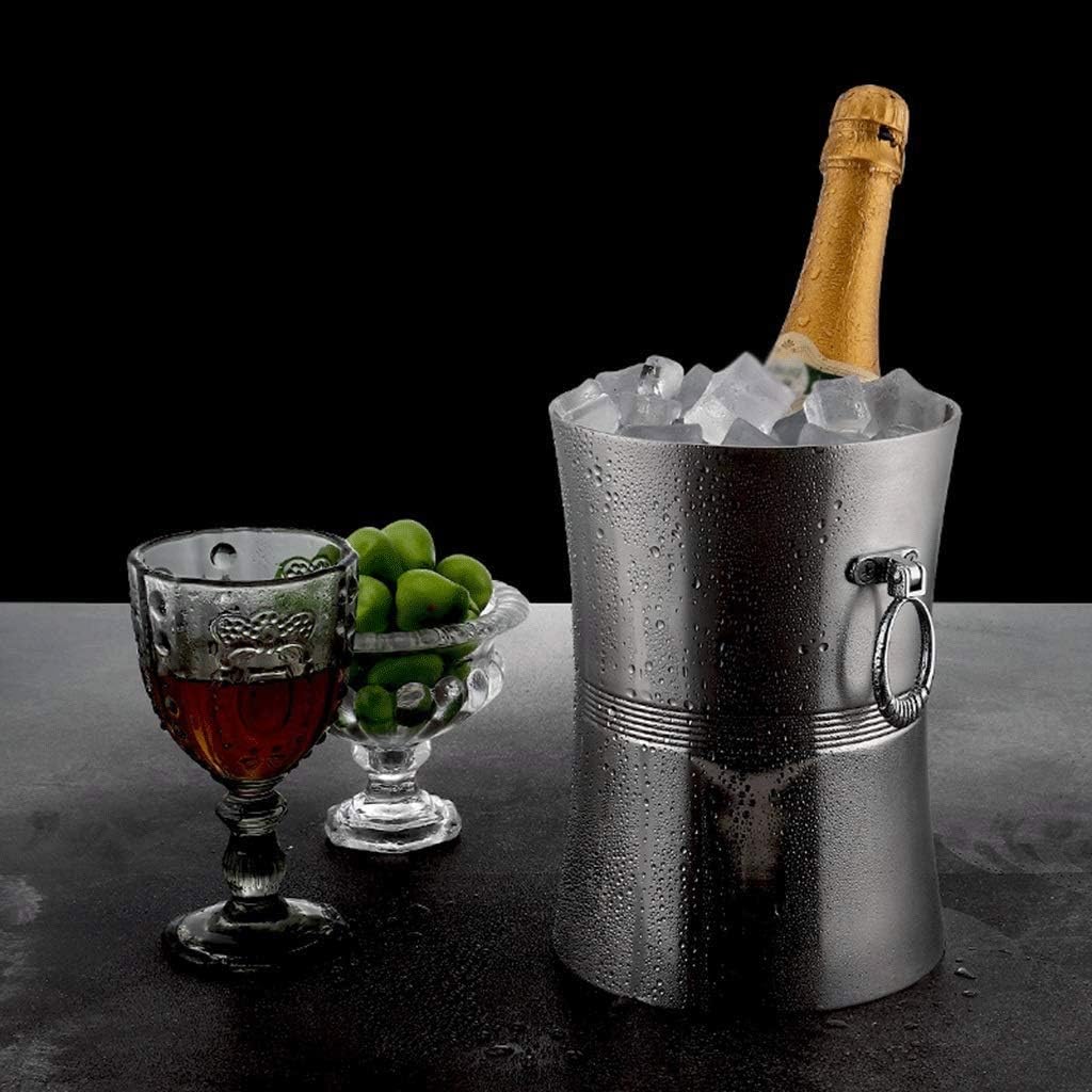 ice bucket, Ice Bucket Stainless Steel Large Thick Champagne Ice Bucket Red Wine Ice Bucket Refrigerated Ice Cube Bar
