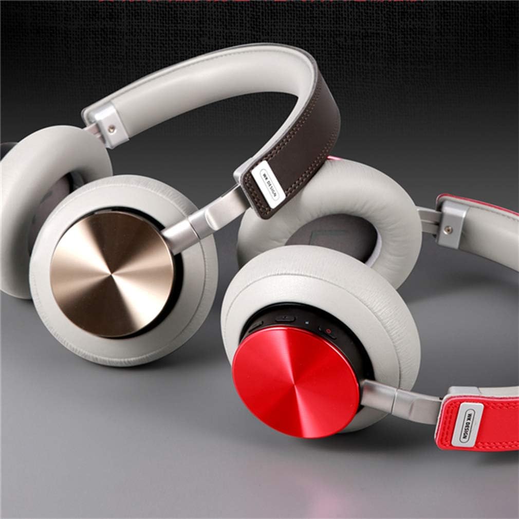 Wireless Bluetooth Headphones Active Noise Cancelling Wireless Headset Foldable HiFi Deep Bass Earphones with Microphone for PC/Cell Phones/TV,Red