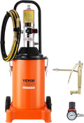 VEVOR Grease Pump, 3 Gallon Air Grease Pump with 13 ft High Pressure Hose and Grease Gun, 12L Pneumatic Grease Pump with Wheels, Portable Lubrication Grease Pump