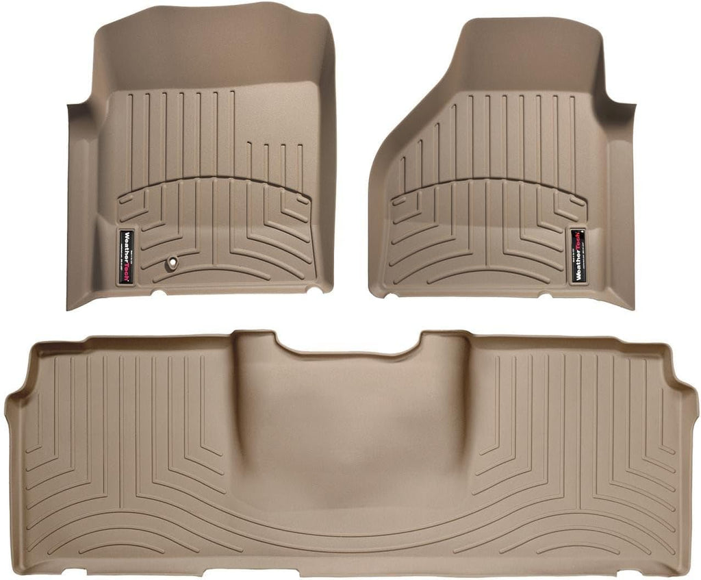 WeatherTech Custom Fit FloorLiners for Dodge Ram Truck 2500/3500, Ram Truck 1500-1st and 2nd Row (45012-1-3), Tan
