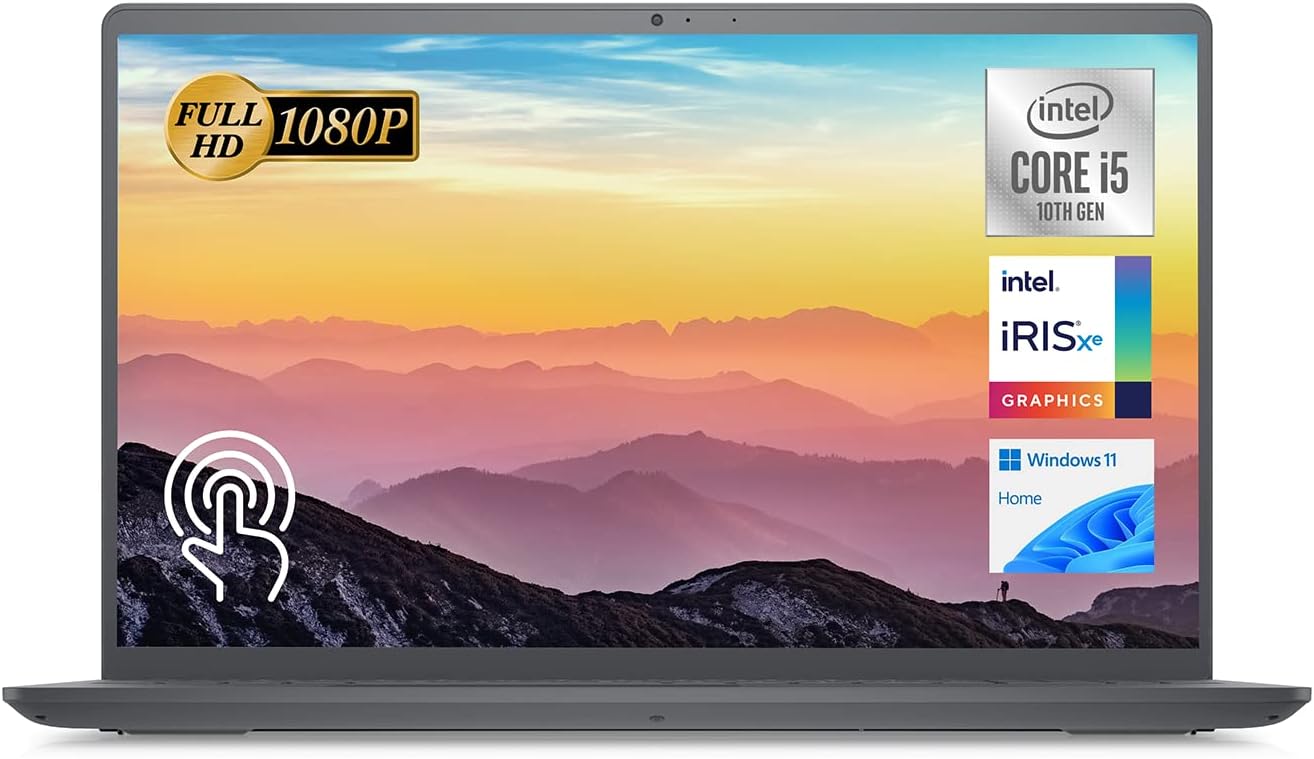 Dell Inspiron 15 3000 Series 3511 Laptop, 15.6' FHD Touchscreen, Intel Core i5-1035G1, 16GB DDR4 RAM, 1TB PCIe SSD, SD Card Reader, Webcam, HDMI, Wi-Fi, Windows 11 Home, Black