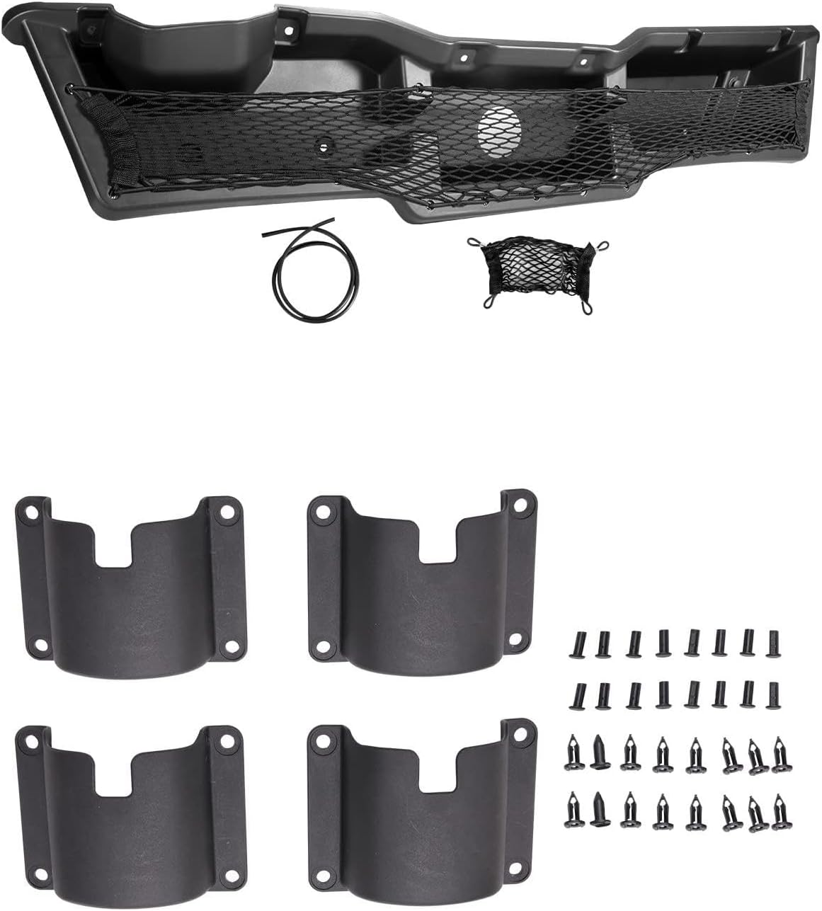 A & UTV PRO Under Dash Storage Box & 4PCS Door Cup Holders for 2016-2024 Honda Pioneer 1000-5,1000-3 Seater 3P 5P Accessories, Replace OEM # 08L71-HL4-F00, 08U70-HL3-A40