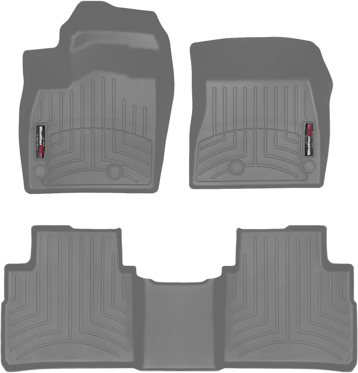 WeatherTech Custom Fit FloorLiners for Nissan Rogue - 1st & 2nd Row (461644-1-2), Grey
