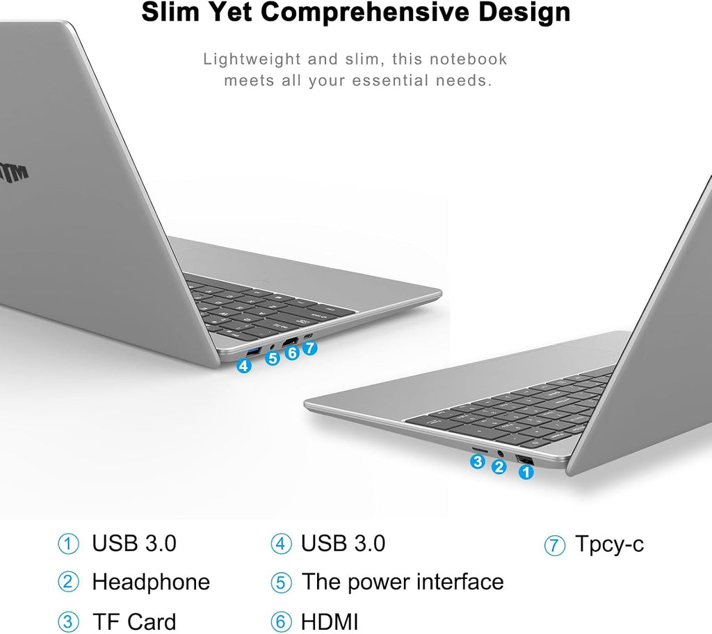 15.6 Inch Laptops Gold 6500Y Processor (Up to 3.4GHz) 16GB RAM 256GB SSD 1080P FHD IPS Display Computer with Fingerprint Recognition,Type-C,WiFi5, USB3.0, BT5.2 Webcam, HDMI, for Business and Students