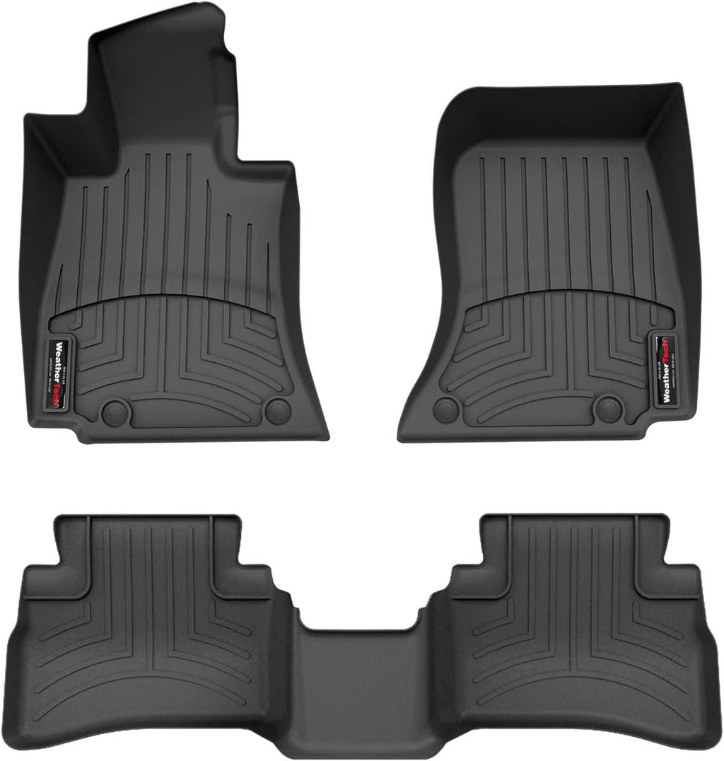 WeatherTech Custom Fit FloorLiners for Mercedes E-Class Sedan, AMG E 53 Hybrid Sedan, E-Class All Terrain - 1st & 2nd Row (441878-1-2), Black