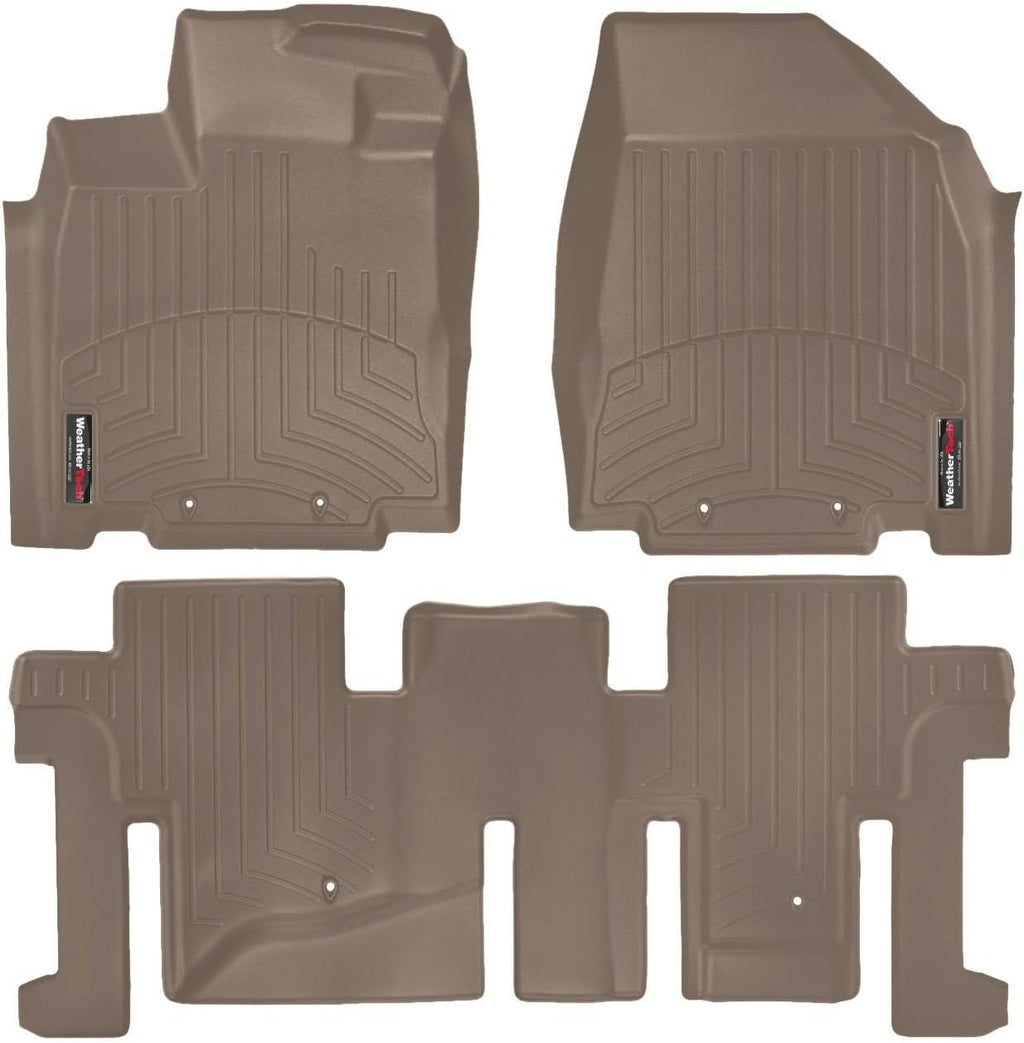 WeatherTech Custom Fit FloorLiners for Infiniti QX60, JX, Pathfinder - 1st & 2nd Row (45445-1-2), Tan