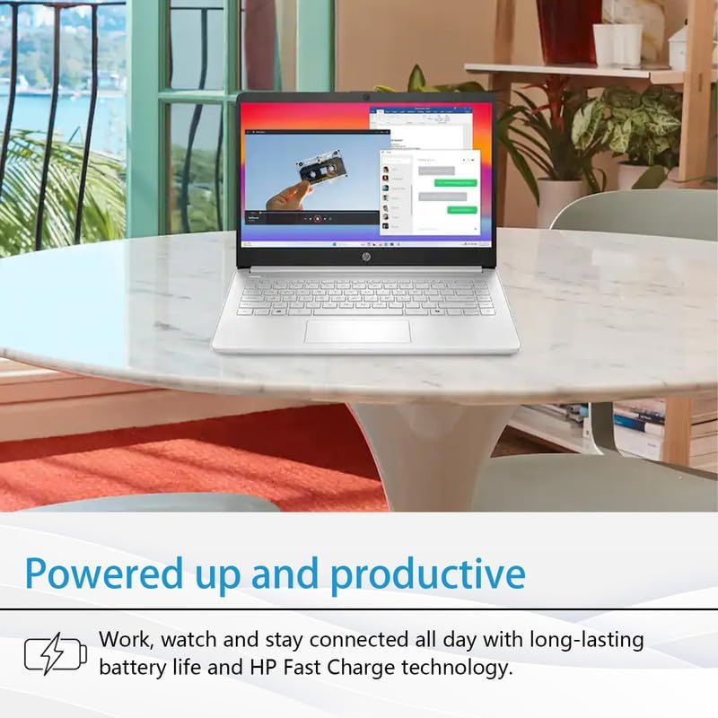 HP 14' Laptop for Student Business, 1 Year Office 365, Win11 Pro, AI-Copilot, Intel Quad-Core Processor, 4GB RAM• 128GB UFS• WiFi 6, Seibosfy