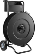 VEVOR Banding Strapping Cart, for PET/PP Coils with 8' or 16' Core, Heavy Duty Strapping Dispenser with Upgrade Drum Brake System, Rubber Wheels and Built-in Spacious Tool Tray, 110 lbs Capacity