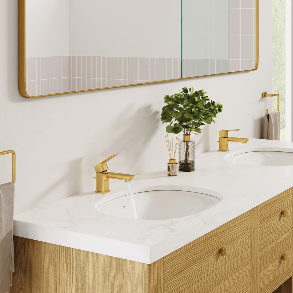 Grohe 101897GN00 Cubeo Single Hole Single Handle XS-Size Bathroom Faucet, 1.2 GPM, Brushed Gold