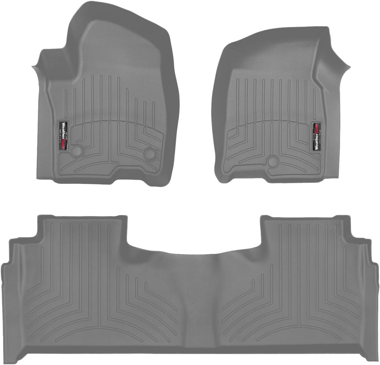 WeatherTech Custom Fit FloorLiners for Cadillac Escalade-V ESV, Suburban, Escalade ESV - 1st & 2nd Row (461632-1-2), Grey
