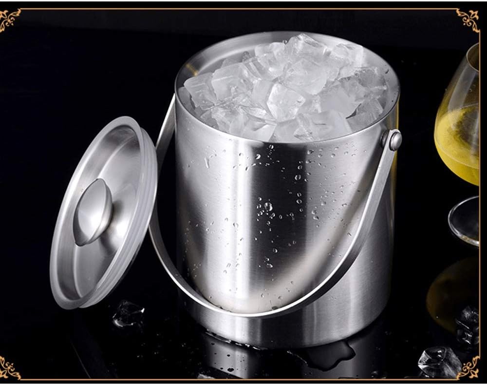 ice bucket, Ice Bucket Bar Stainless Steel Ice Bucket Red Wine Ice Bucket Double Insulation Champagne Ice Bucket Beer Ice Bucket Home