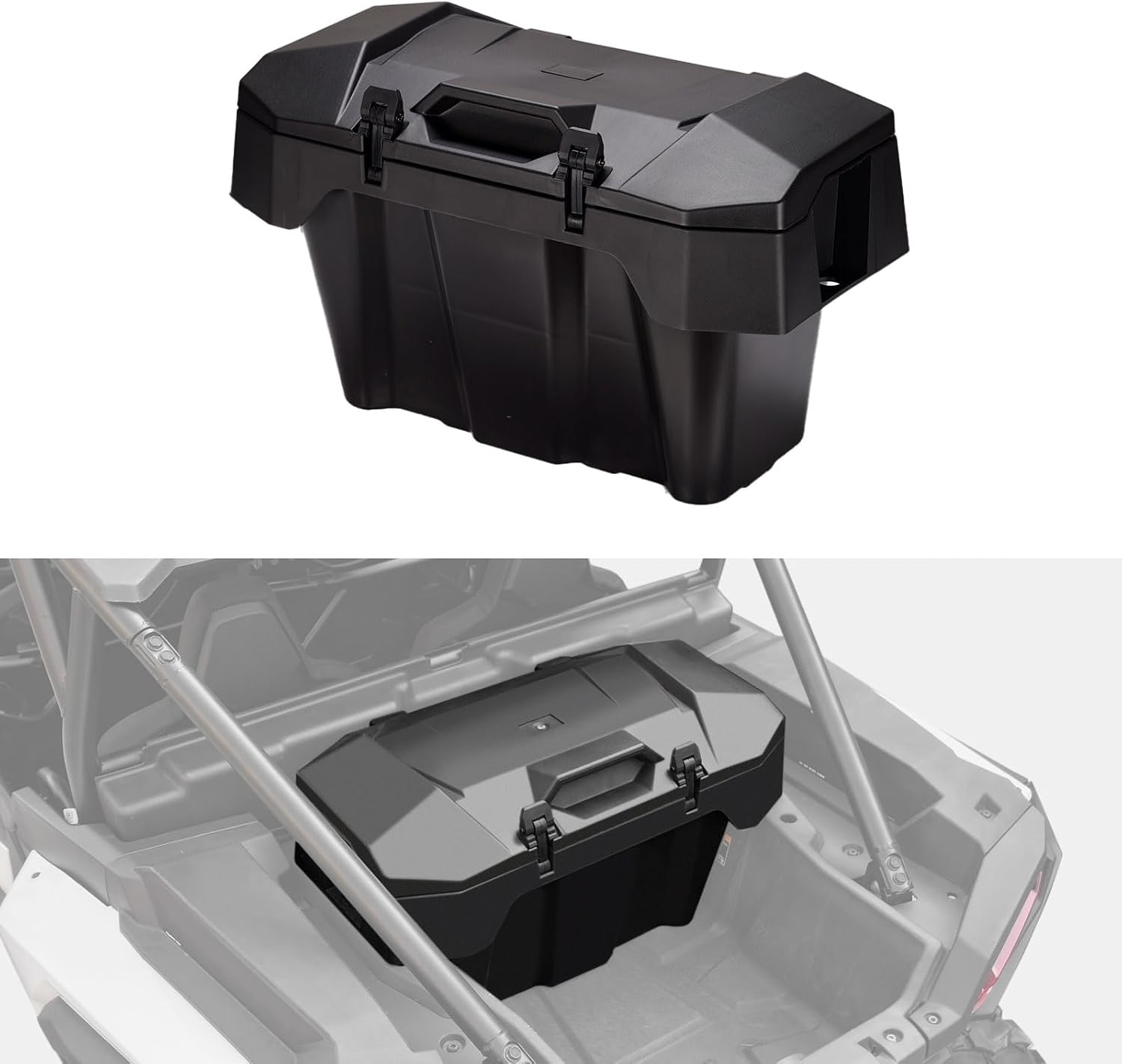 A & UTV PRO 82 QT UTV Rear Cargo Box for 2024-2026 Polaris RZR XP 1000 Accessories, Water Resistant Cargo Storage Bin with Two Lockable Latches for Polaris RZR XP 1000/ XP 4 1000, Replace OEM #2889611
