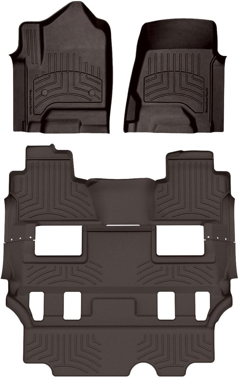 WeatherTech FloorLiner HP Custom Fit Floor Mats for Chevrolet Tahoe, Yukon Full Set (47607-1-0IM), Cocoa