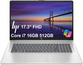 HP 17 Laptop (17.3' FHD, Intel 10-Core i7-1355U, 16GB RAM, 512GB SSD) for Business, Home, Students, Long Battery Life, Narrow Bezel, Numeric Keypad, Webcam, Wi-Fi 6, Fast Charge, Win 11 Home